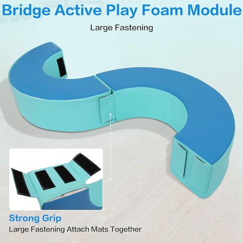 Exercise Gym Mat 31.5" Diameter Kids Foam Gymnastics Mat, Bridge Play Foam Module Detachable, Tumbling Mat for Children, Versatile Design for Crawling, Tumbling and Coordination Training in Kuwait