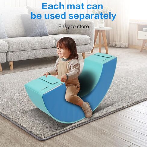 Exercise Gym Mat 31.5" Diameter Kids Foam Gymnastics Mat, Bridge Play Foam Module Detachable, Tumbling Mat for Children, Versatile Design for Crawling, Tumbling and Coordination Training in Kuwait