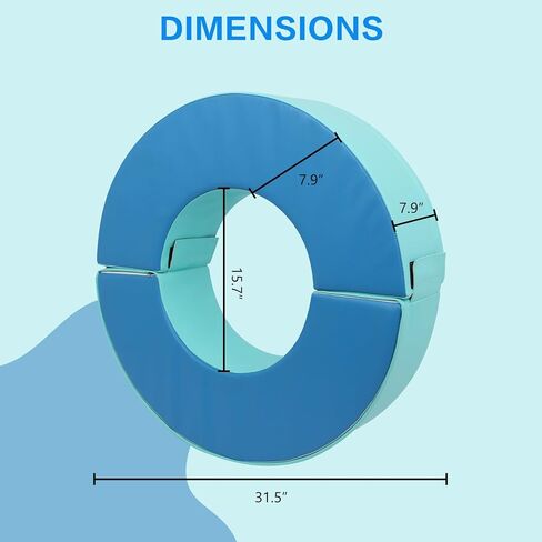 Exercise Gym Mat 31.5" Diameter Kids Foam Gymnastics Mat, Bridge Play Foam Module Detachable, Tumbling Mat for Children, Versatile Design for Crawling, Tumbling and Coordination Training in Kuwait