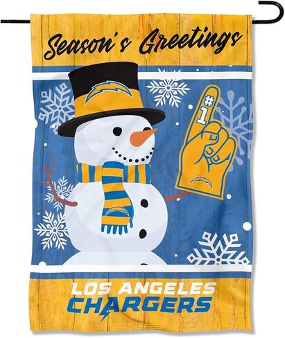 Los Angeles Chargers Holiday Winter Snow Garden Flag Double Sided Banner in Saudi Arabia