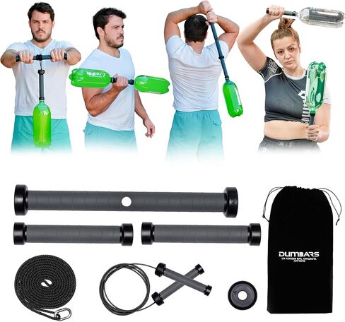 Modular Fitness Equipment Doubles as Clubbell, Mace, Forearm Roller, Jump Rope, Dumbbell set, Barbell – Dumbbars Portable Workout Set At Home Workout for Posture Improvement, Muscle Building in Saudi Arabia
