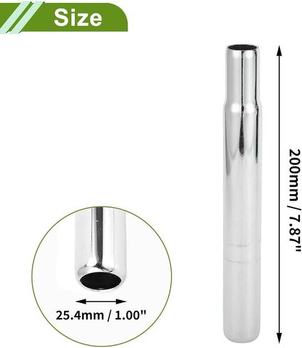 Universal 25.4x200mm Silver Tone Bike Seat Posts Durable Bike Saddle Post Seat Tube Steel 1 Pc in Saudi Arabia