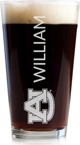 Lifetime Creations Personalized Auburn Tigers Pint Glass - Officially Licensed, Engraved 16 oz Customized Beer Glass, Graduation Birthday Gift for Men, Basketball, Football Fan, Made in USA in Saudi Arabia