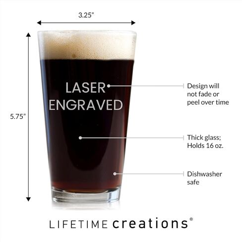 Lifetime Creations Personalized Auburn Tigers Pint Glass - Officially Licensed, Engraved 16 oz Customized Beer Glass, Graduation Birthday Gift for Men, Basketball, Football Fan, Made in USA in Saudi Arabia
