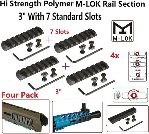 360 تكتيكي 7 فتحات M-LOK قسم السكك الحديدية البوليمر لـ M Lok Handguard سبع فتحات السكك الحديدية Picatinny السكك الحديدية مجموعة من قطعتين مادة البوليمر مستوردة من اليابان... in Kuwait