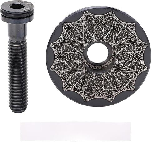 Bikes Headset Top Cap, 28.6mm Ti Alloy Excellent Heat Dissipation Headset Cover for Mountain Bikes Road Bikes (Black) in Saudi Arabia