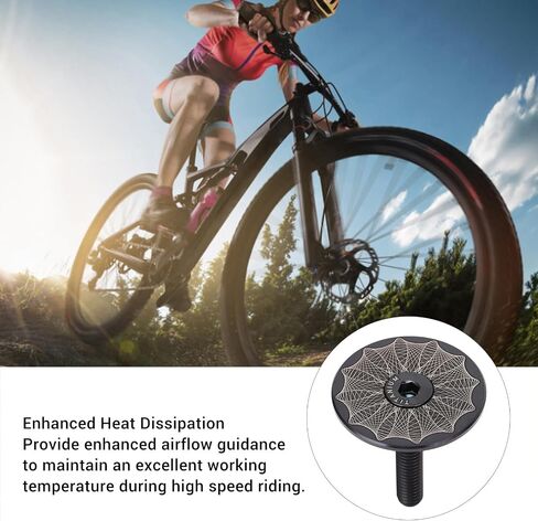 Bikes Headset Top Cap, 28.6mm Ti Alloy Excellent Heat Dissipation Headset Cover for Mountain Bikes Road Bikes (Black) in Saudi Arabia