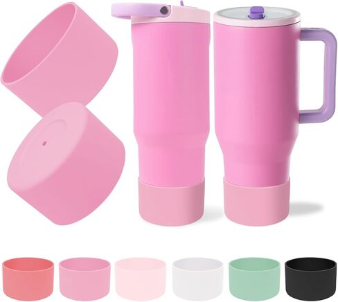 2PCS Silicone Boot for HydroJug Traveler & Sport 40 oz, Protective Anti-Slip Bottom Sleeve for Hydrojug Stainless Steel Tumbler, Water Bottle Rubber Base Accessories, BPA-Free(Black) in Kuwait