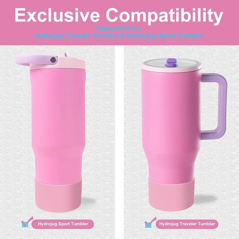 2PCS Silicone Boot for HydroJug Traveler & Sport 40 oz, Protective Anti-Slip Bottom Sleeve for Hydrojug Stainless Steel Tumbler, Water Bottle Rubber Base Accessories, BPA-Free(Black) in Kuwait