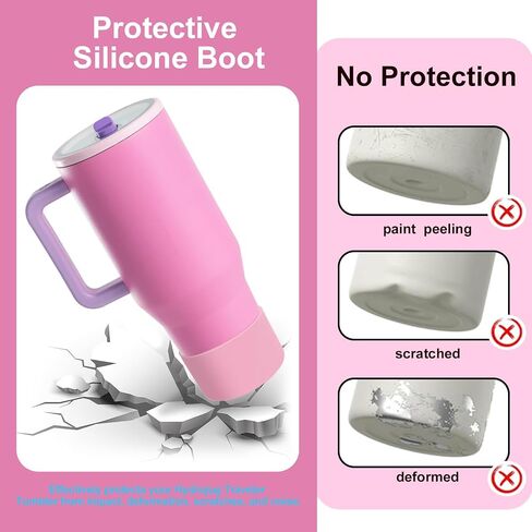 2PCS Silicone Boot for HydroJug Traveler & Sport 40 oz, Protective Anti-Slip Bottom Sleeve for Hydrojug Stainless Steel Tumbler, Water Bottle Rubber Base Accessories, BPA-Free(Black) in Kuwait