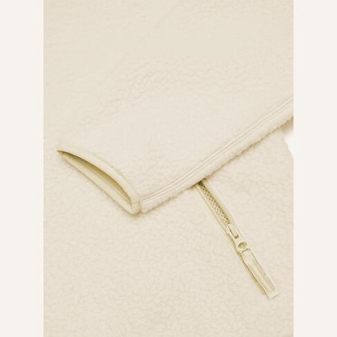 بلوزات الصوف للنساء اقتصاص كم طويل نصف سحاب البلوز شيربا سترة معاطف دافئة غامض مع جيوب in Kuwait