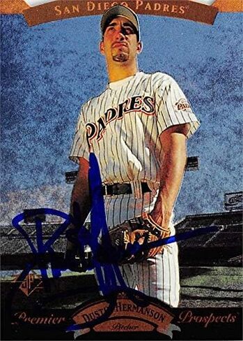 بطاقة البيسبول الموقعة من داستن هيرمانسون (سان دييغو بادريس، كارولاينا الجنوبية) 1995 Upper Deck Premier Prospects #5 - بطاقات البيسبول الموقعة من MLB in Saudi Arabia