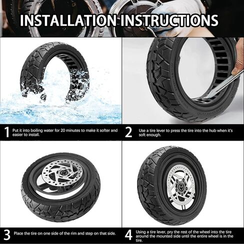 70/60-7.5 Off-road Solid Tire, 11 inch Scooter Tubeless Solid Tire, for Ninebot Max G3/ZT3/ZT3 Pro Electric Scooter (1 Pack) in Kuwait