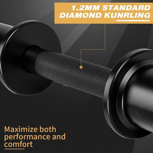 16" Olympic Dumbbell Handles, Pair Loadable Dumbbell Bars for 2-inch Weight Plates with Rotating Sleeves & 4 Spring Collars, Home Gym Strength Training in Saudi Arabia