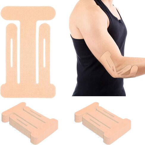 20 Pcs Precut Kinesiology Tape for Elbow, Latex-Free Knee Shoulder Tape Elbow for Pain Relief, Muscle Strips Kinesiology Tapes Precut, Sports Tapes Athletic Patch Support Muscle Elastic(Black) in Saudi Arabia