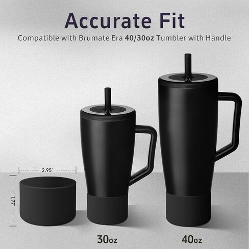 2Pcs Protective Boot Compatible with Brumate Era 40 oz 30 oz Tumbler, Anti-Dent & Anti-Slip Silicone Bottom Cover Protector Sleeve Bumper Compatible with Brumate Era Tumbler with Handle in Saudi Arabia