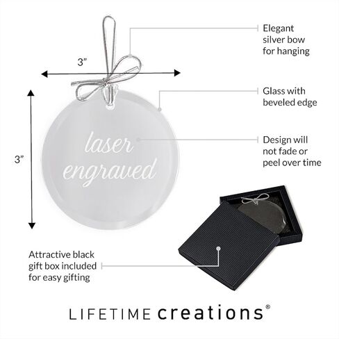 Lifetime Creations Personalized Alabama Crimson Tide Glass Ornament – Officially Licensed 3" Round Beveled Edge, Laser Engraved Logo with Silver Bow – Gift Boxed Christmas or Graduation Gift in Saudi Arabia