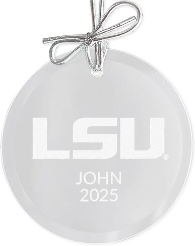 Lifetime Creations Personalized Alabama Crimson Tide Glass Ornament – Officially Licensed 3" Round Beveled Edge, Laser Engraved Logo with Silver Bow – Gift Boxed Christmas or Graduation Gift in Saudi Arabia