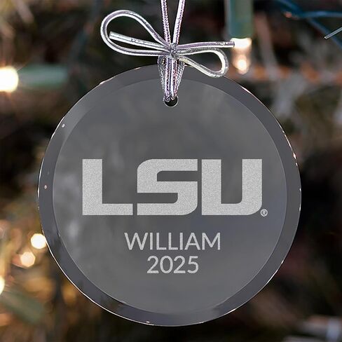 Lifetime Creations Personalized Alabama Crimson Tide Glass Ornament – Officially Licensed 3" Round Beveled Edge, Laser Engraved Logo with Silver Bow – Gift Boxed Christmas or Graduation Gift in Saudi Arabia