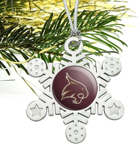GRAPHICS & MORE Texas State University Logo Metal Snowflake Christmas Tree Holiday Ornament in Saudi Arabia
