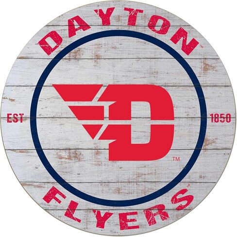 KH Sports Fan Dayton Flyers Weathered Circle Sign, 20x20 Inches, Flyers Decor for Dorm Room, Fan Cave, Living Room; Display Your Team Spirit with This Dayton Flyers Wall Art in Saudi Arabia