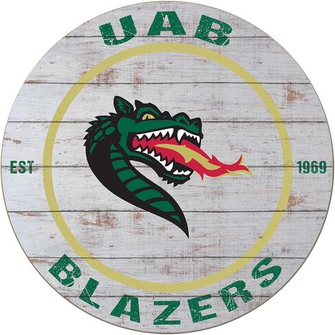 KH Sports Fan UAB Blazers Weathered Circle Sign, 20x20 Inches, Blazers Decor for Dorm Room, Fan Cave, Living Room; Display Your Team Spirit with This Alabama Birmingham Blazers Wall Art in Saudi Arabia