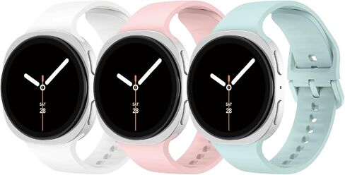 أحزمة رياضية متوافقة مع Samsung Galaxy Watch 8 Band 40mm 44mm/8 Classic 46mm للنساء والرجال، حزام بديل من السيليكون الناعم مقاوم للماء لساعة Samsung Galaxy Watch 8 Classic Bands 46 مم، 6 عبوات in Kuwait