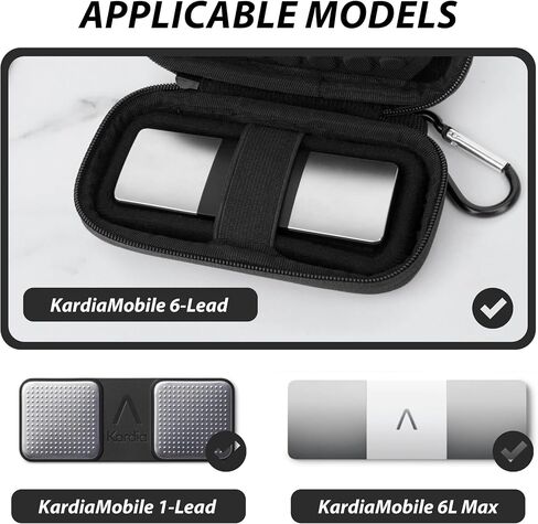 حافظة مراقبة معدل ضربات القلب متوافقة مع KardiaMobile 6L و1L، حقيبة حمل صلبة للسفر لأجهزة مراقبة EKG الشخصية من AliveCor، تتضمن صندوق حبوب منع الحمل (أسود) in Kuwait