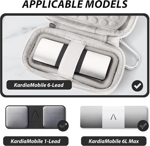 حافظة مراقبة معدل ضربات القلب متوافقة مع KardiaMobile 6L و1L، حقيبة حمل صلبة للسفر لأجهزة مراقبة EKG الشخصية من AliveCor، تتضمن صندوق حبوب منع الحمل (أسود) in Kuwait