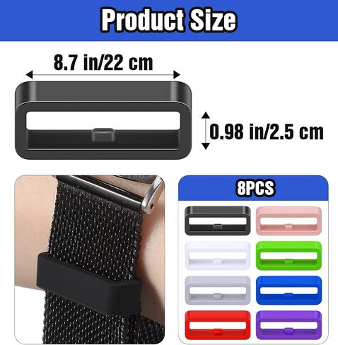 8PCS Watch Band Holder, Universal Silicone Watch Strap Holder for 22mm Fitness Trackers and Smart Sport Watches (22mm) in Saudi Arabia