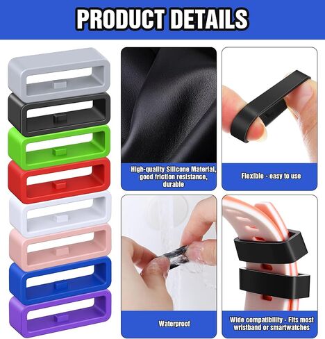 8PCS Watch Band Holder, Universal Silicone Watch Strap Holder for 22mm Fitness Trackers and Smart Sport Watches (22mm) in Saudi Arabia