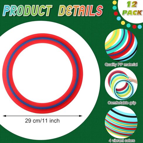 12 Pack Flying Disc 11 Inch Flying Ring Bulk for Backyard Beach Outdoor Soft Sport Discs for Beach Pool Backyard Camping Activities Sport Playing Toss Game Gift in Saudi Arabia