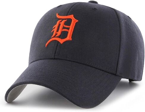 Officially Licensed Detroit Baseball Structured Hat Classic Home Team Logo Adjustable Navy Blue with Orange Logo Cap in Saudi Arabia