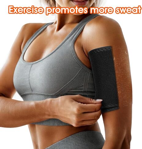 1 Pair Arm Trimmers Adjustable Sauna Sweat Bands Workout Arm Fat Reducer Bands Trainer Toner Slimmer Sleeves for Women Flabby Arms Sports Workout (Black) in Saudi Arabia