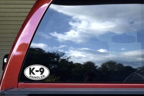 StickerTalk Oval K-9 Handler Vinyl Sticker, 5 inches by 3 inches in Saudi Arabia