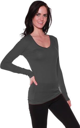 Active Basic Women's Basic Long Sleeve V-Neck Tee in Kuwait