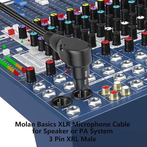 كابل ميكروفون XLR ذكر إلى الزاوية اليمنى XLR أنثى 2 حزمة، قابل للتعديل 90 درجة احترافية متوازنة ومحمية 3 دبوس DMX تصحيح سلك للاستوديو الصوتي وDJ مرحلة التسجيل المباشر (B، 3 أقدام) in Kuwait