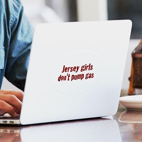 CafePress Jersey Girls Don't Pump Gas (جديد) ملصق بيضاوي لممتص الصدمات للسيارة in Kuwait