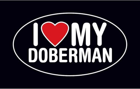 ملصق CafePress I Love My Doberman البيضاوي/ملصق ممتص الصدمات للسيارة بيضاوي in Kuwait