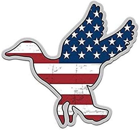 Duck 3" Decal American Flag Waterfowl Hunting USA Hunter Gloss Sticker Graphic - Sticker Decal (LH) in Saudi Arabia