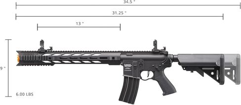 مجموعة Lancer التكتيكية Gen 2 Proline Combo من الفولاذ الكامل Airsoft M4 SPR Interceptor AEG مع مشغل سريع وMosfet (يشمل البطارية والشاحن) in Kuwait