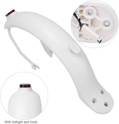 Scooter Rear Fender, Rear Mudguard Fender Bracket with Taillight and Hook for Mijia M365 Electric Scooter in Saudi Arabia