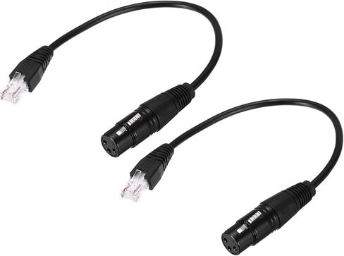 MECCANIXITY 3 دبوس DMX512 XLR أنثى إلى كابل محول ذكر RJ45، قطعتان كابل تمديد ميكروفون بطول 1.6 قدم XLR لاستوديوهات المسرح ووحدة التحكم في الإضاءة وعصا إضاءة الأنبوب in Saudi Arabia