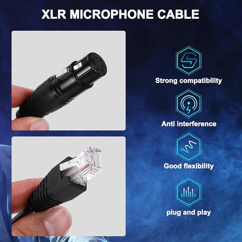 MECCANIXITY 3 دبوس DMX512 XLR أنثى إلى كابل محول ذكر RJ45، قطعتان كابل تمديد ميكروفون بطول 1.6 قدم XLR لاستوديوهات المسرح ووحدة التحكم في الإضاءة وعصا إضاءة الأنبوب in Saudi Arabia