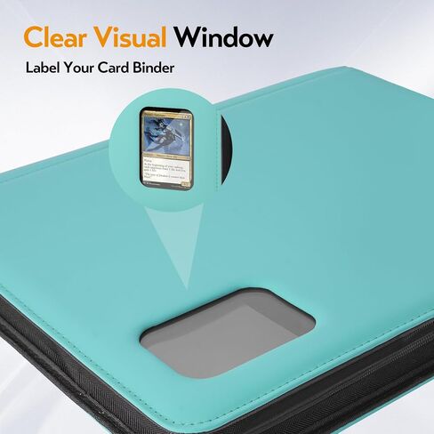 Top Loader Binder for Cards (Clear Window), Holds 288 Cards in 3"x4" Toploaders, Trading Card Binder 9 Pocket for TCG, MTG, YGO, Game Cards, Sports Cards(Sky blue) in Saudi Arabia