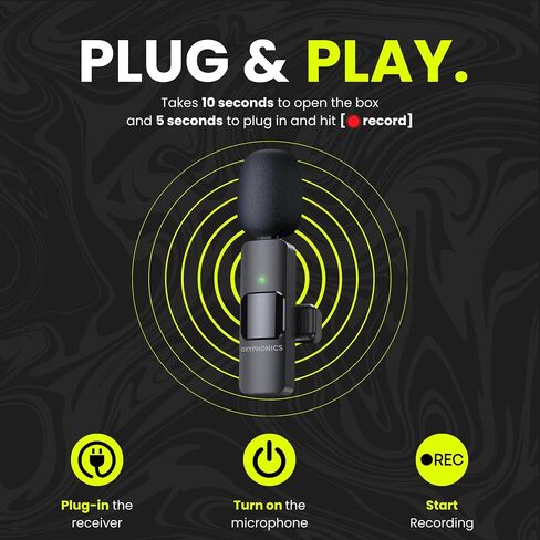 ميكروفون Lavalier لاسلكي احترافي (3 في 1) لأجهزة iPhone وiPad وAndroid - ميكروفون Studio Lapel لمدونات الفيديو على YouTube وTikTok وتسجيل مقاطع الفيديو والبودكاست - مشبك محمول - Mini Lav in Saudi Arabia