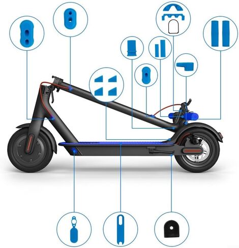 Electric Scooter Rubber Foot Pads, Non Slip Soft Handlebar Grip Pedal Set For Xiaomi For M365 Commuters Scooter Accessories(Red) in Saudi Arabia