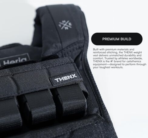 THENX Weighted Vest by Chris Heria – Adjustable Workout Vest for Men & Women – Calisthenics, Fitness, Running, Cross Training & Strength Training – Ergonomic Fit with Removable Weights in Saudi Arabia