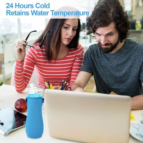 2 Pcs Sleeve Compatible with 32oz Cirkul Water Bottle,Water Bottle Sleeve for Cirkul Tumbler Steel,Neoprene Insulated Bottles for Tumbler & Stainless Steel Bottles Accessories(Blue and Black) in Kuwait