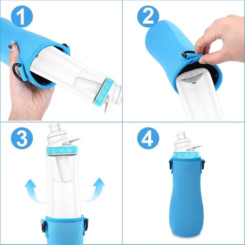 2 Pcs Sleeve Compatible with 32oz Cirkul Water Bottle,Water Bottle Sleeve for Cirkul Tumbler Steel,Neoprene Insulated Bottles for Tumbler & Stainless Steel Bottles Accessories(Blue and Black) in Kuwait